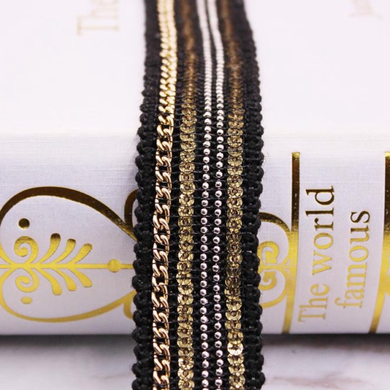 Metals Webbing Chain Lace sequin Trim Belt Handmade factory Cheap Diy Accessory For Clothing Trimming