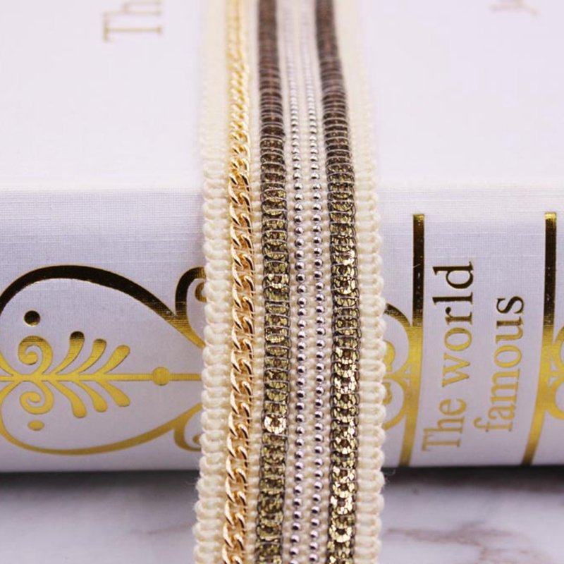 Metals Webbing Chain Lace sequin Trim Belt Handmade factory Cheap Diy Accessory For Clothing Trimming