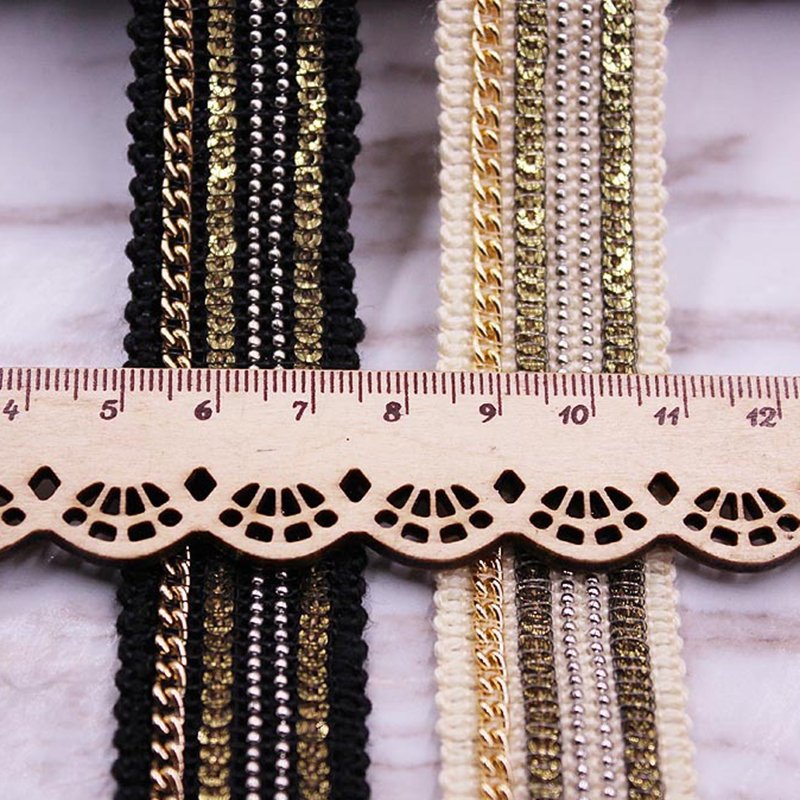 Metals Webbing Chain Lace sequin Trim Belt Handmade factory Cheap Diy Accessory For Clothing Trimming