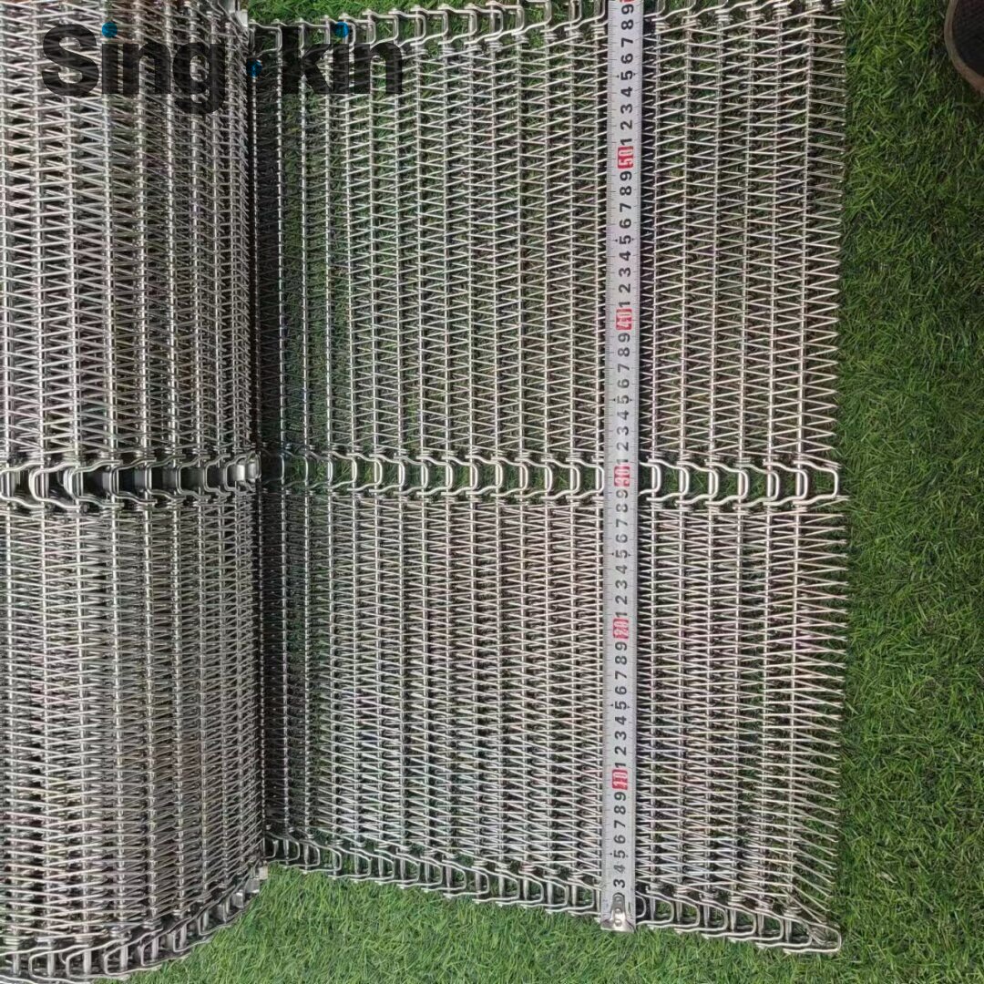 U type chain sprial belt stainless steel spiral wire balanced weave wire mesh flexible rod conveyor belt