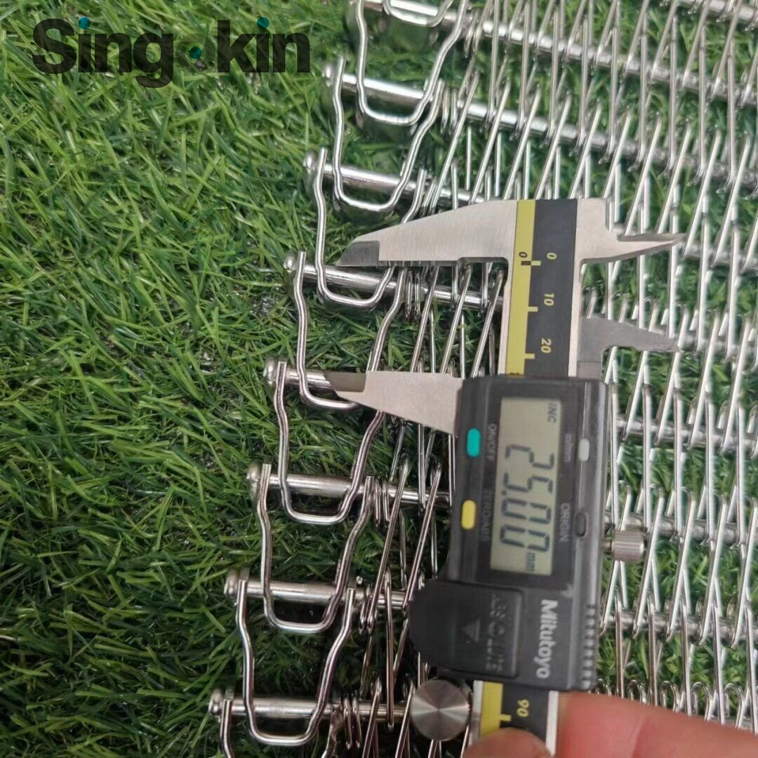U type chain sprial belt stainless steel spiral wire balanced weave wire mesh flexible rod conveyor belt