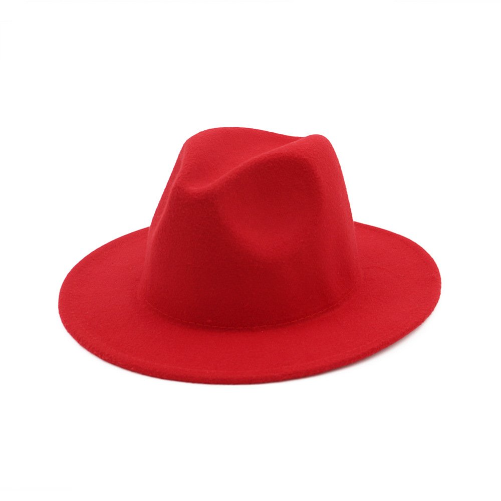 Fedora Panama Hats for Women Wool Felt Classic Belt Buckle Wide Brim Panama Hat