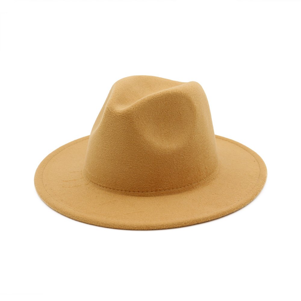 Fedora Panama Hats for Women Wool Felt Classic Belt Buckle Wide Brim Panama Hat