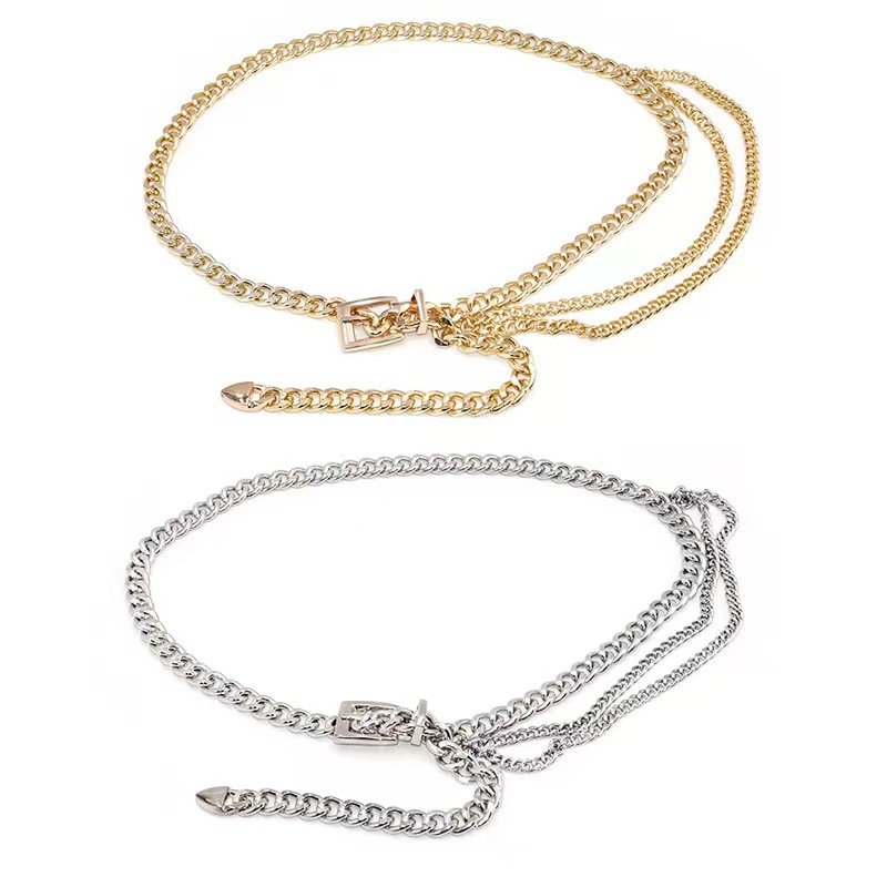 Metal Chain Belt Fashion Waist Chain Ladies Multi Layer Waist Chain Belt