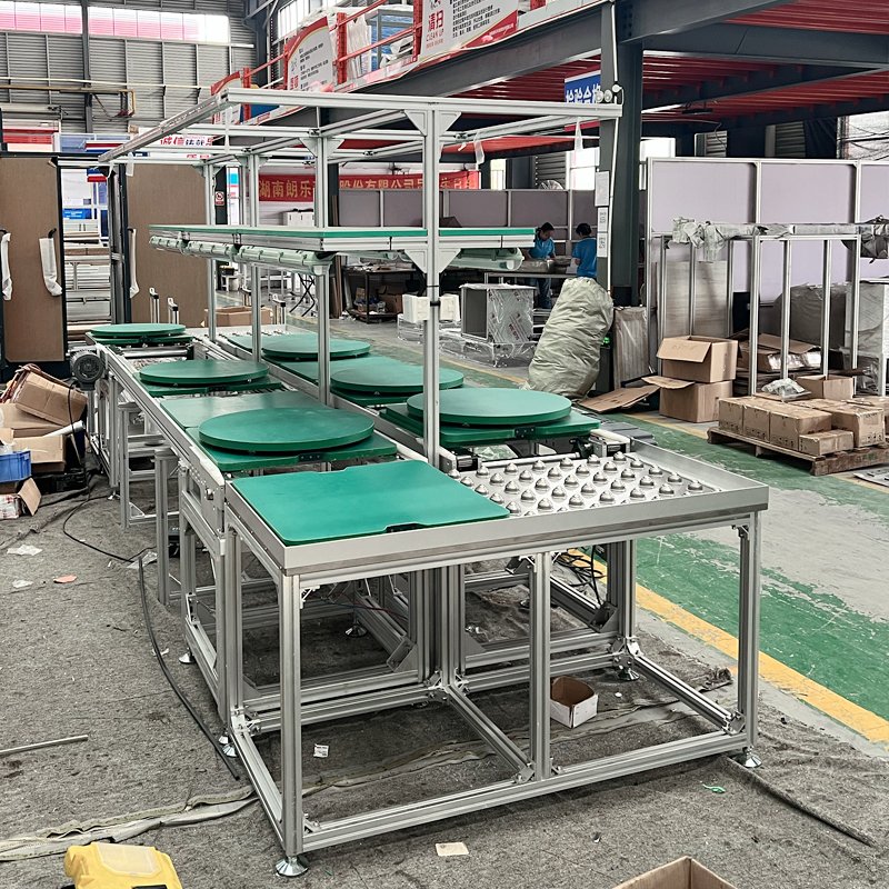 customized food conveyor belt roller automatic double speed chain production assembly line