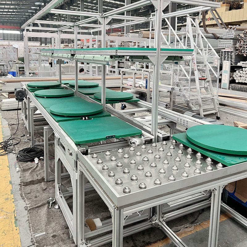 customized food conveyor belt roller automatic double speed chain production assembly line