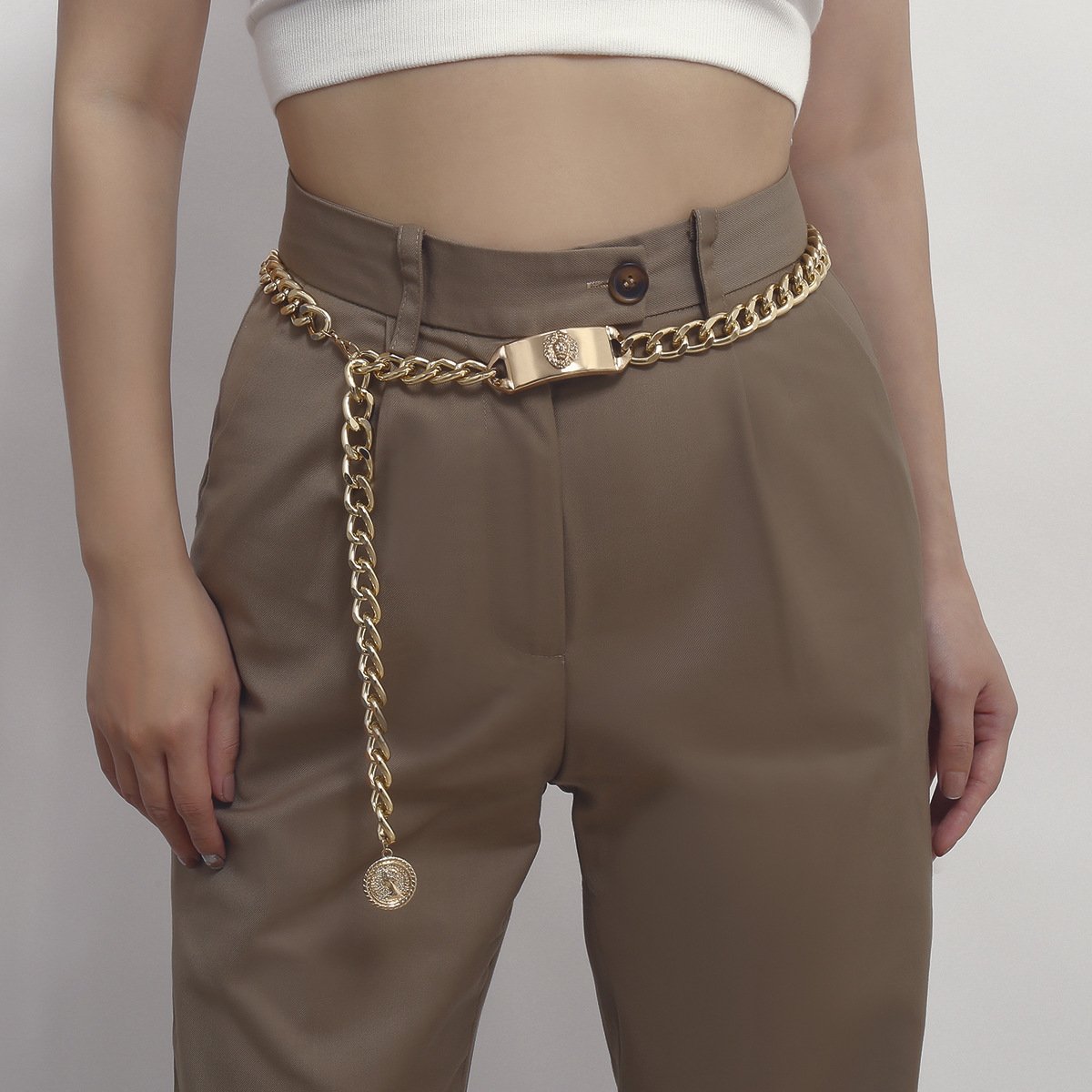 metal chain woman waist factory simple personality fringes sweater chain accessories belts for lady