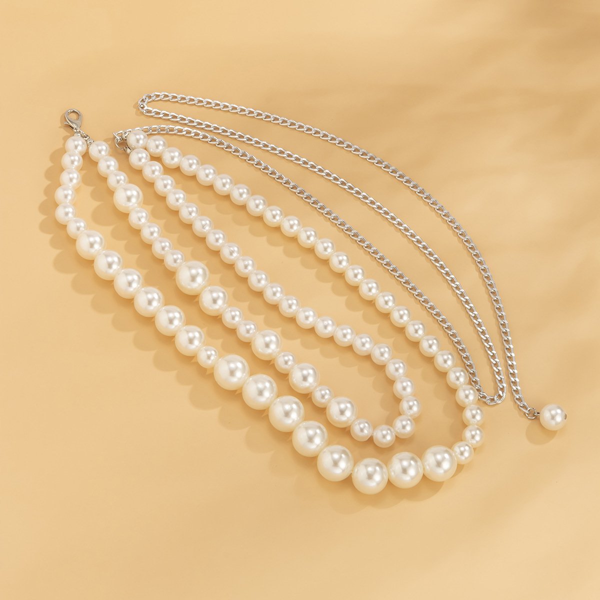 2024 Sexy Simple Multi-Layer Pearl Body Chain Women's Trend Bikini Large Pearl Bead Chain Waist Chain For Women