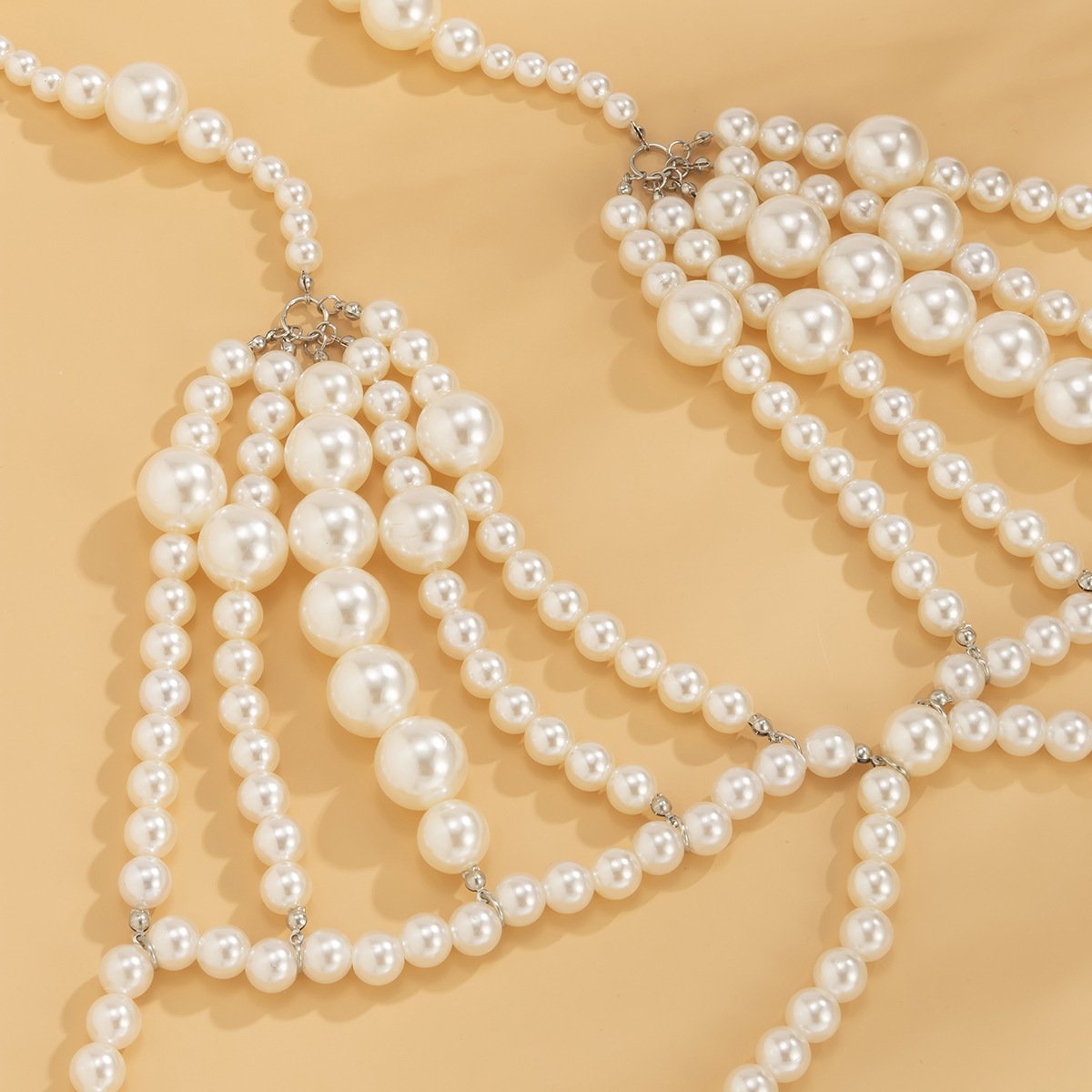 2024 Sexy Simple Multi-Layer Pearl Body Chain Women's Trend Bikini Large Pearl Bead Chain Waist Chain For Women