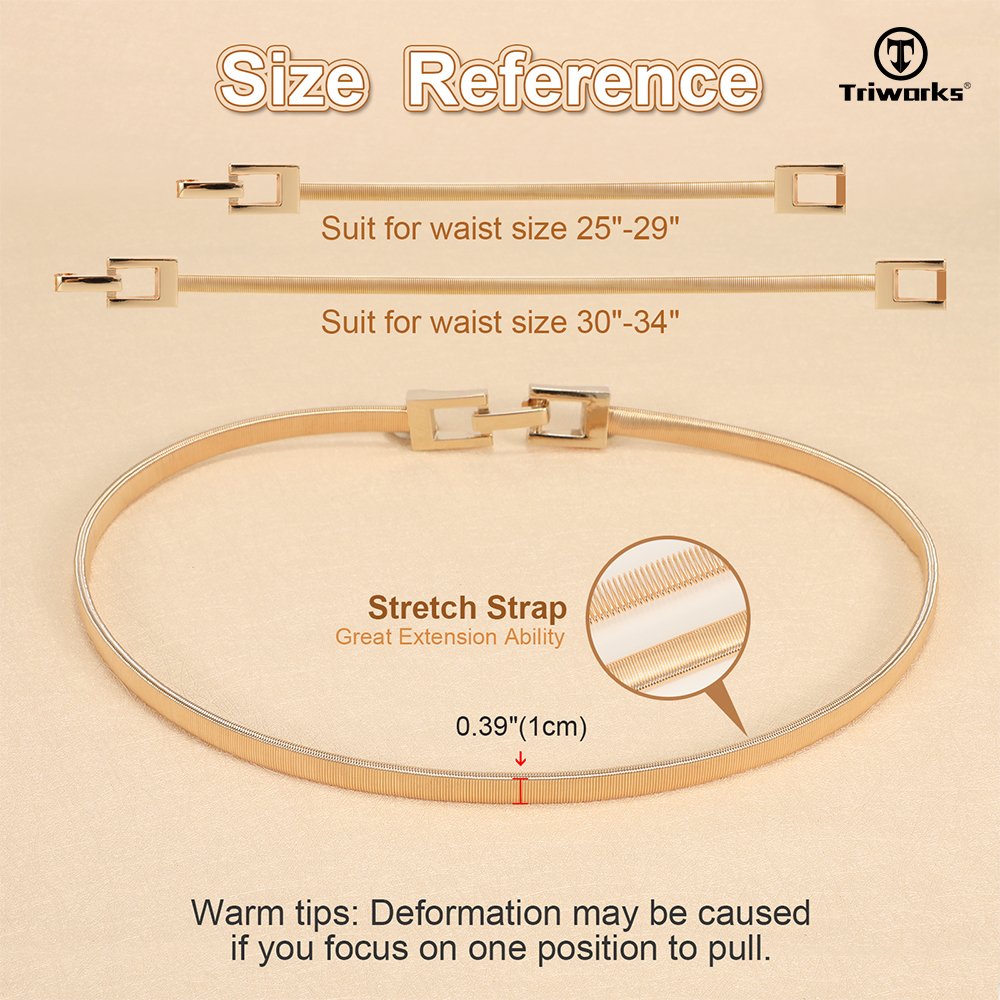 Elastic Women Belts Gold White Chain Waist Belts Metal Plate Female Dress Belts Ladies Thin Stretch Waistband Ceinture Femme