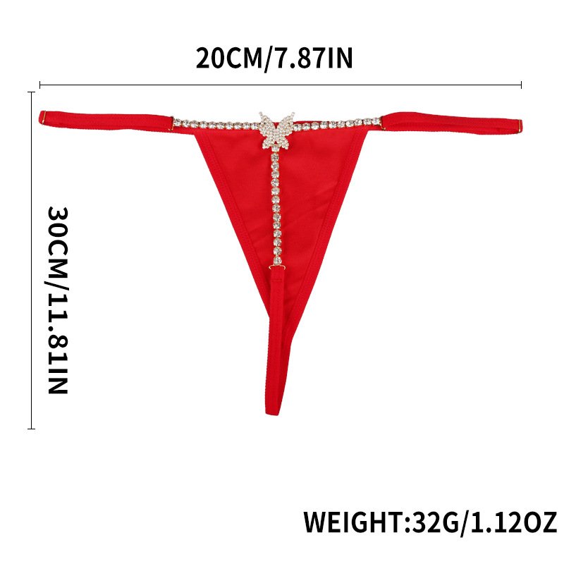 Custom Thongs Charms 2024 Sexy Lingerie Women Panties Open Daily Crystal Butterfly thong bikini and g string