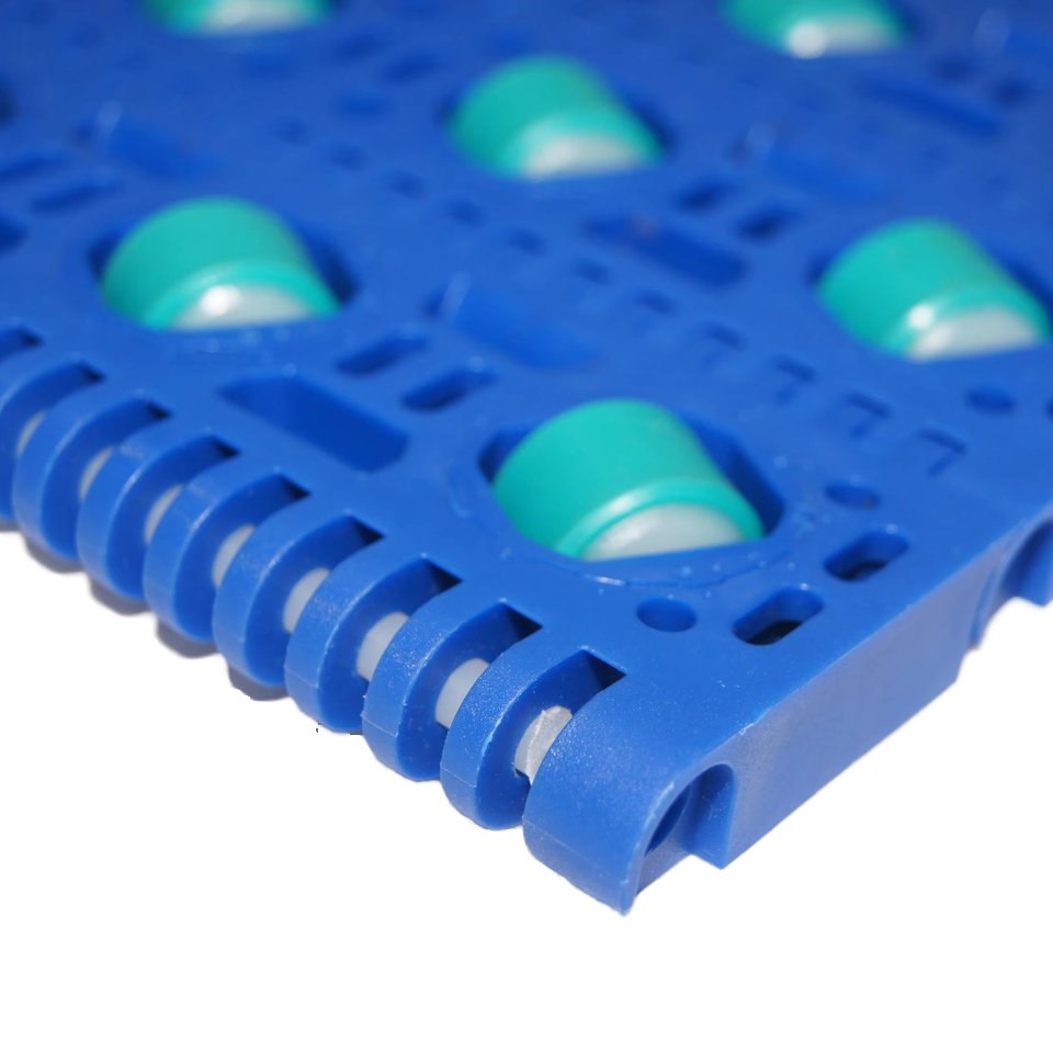 Straight Running Conveyor Modular Belt With Transverse Roller Top For sorting conveyor