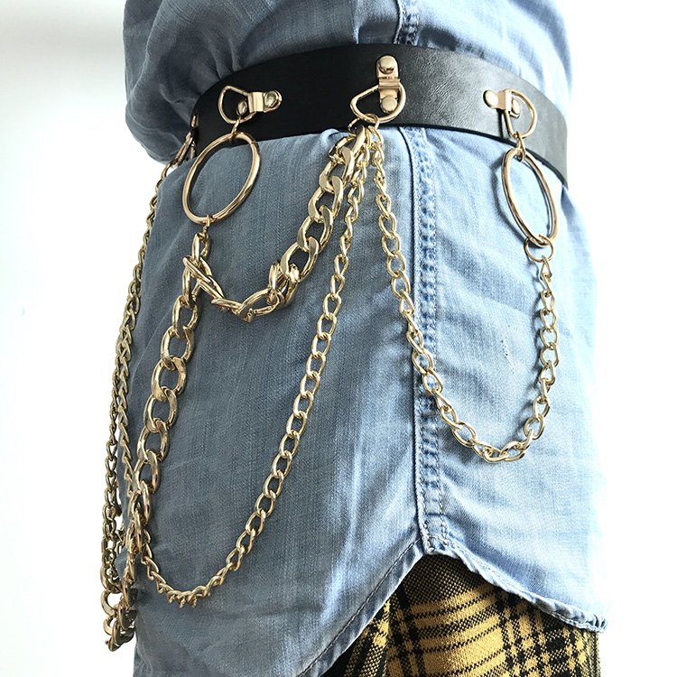 2021 Fashion Dress Belt For Women Rivet Metal Gold Chain Waistband Ladies Leather Female Luxury Brand Belt For Dresses