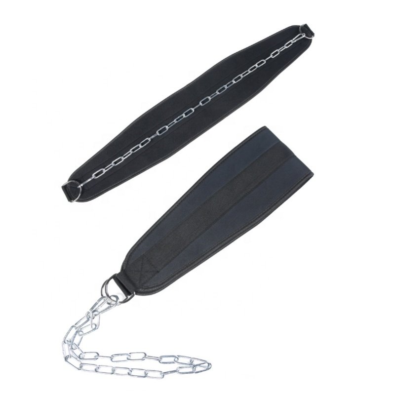 Exercise Pull-up Weight Lifting Muscle Sweat Support Waist Adjustable Comfort Fabric Hip Thrust Dipping Belt With Chain
