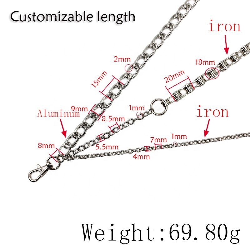 Factory Direct Hip Hop Three-Layer Chain Motorcycle Punk Jeans Chain Everything Cool Pants Trouser Chain Hanging Accessories