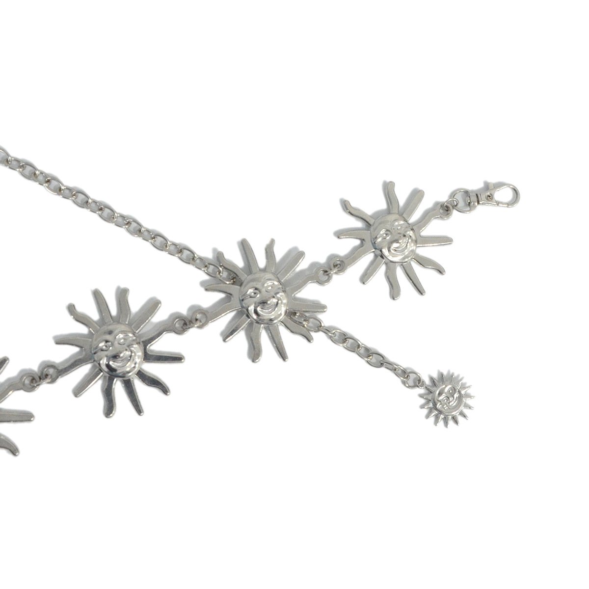 2024 New Personality Chain Belt Metal Sun Smiley Decoration Waist Chain Ladies Skirt Belt