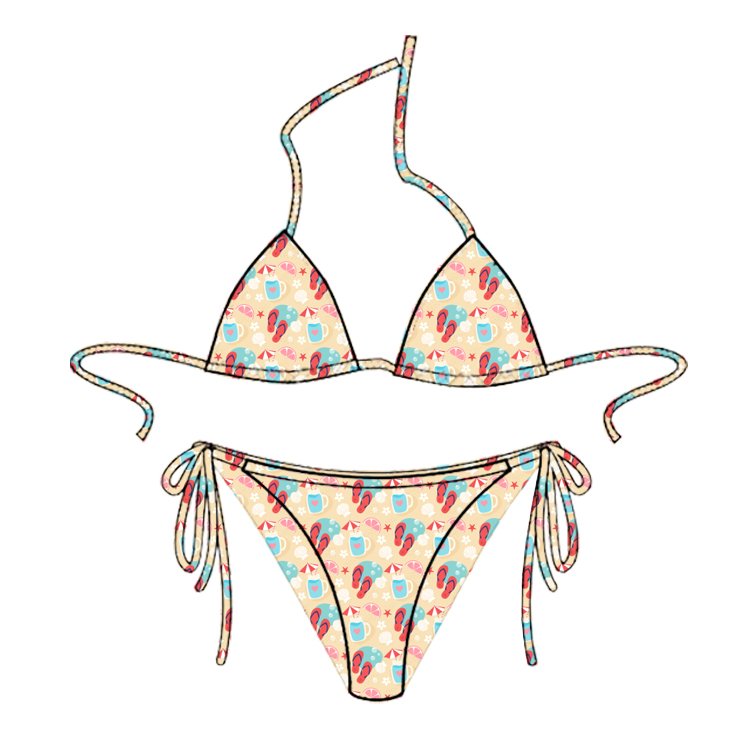 Custom Logo Swimsuit High Quality Print Swimsuit Bathing Suit Beachwear Women Bikini Sets Swimwear Bikinis