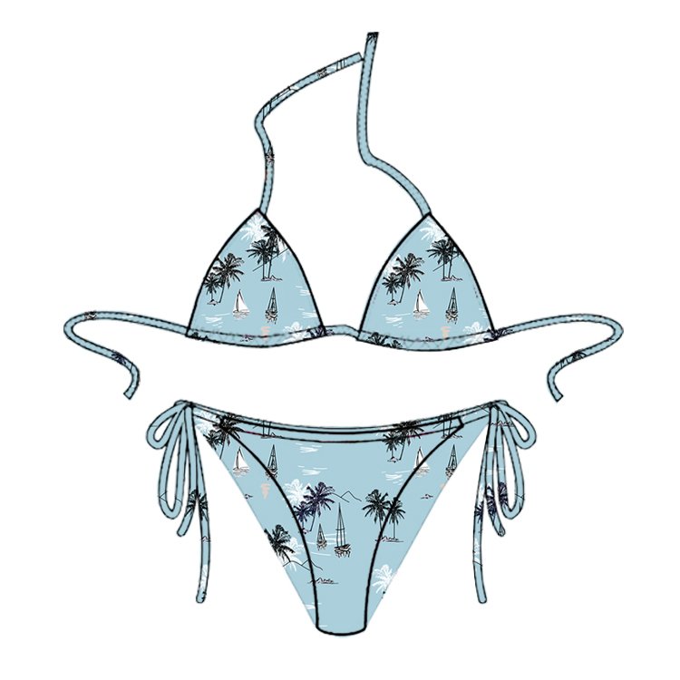 Custom Logo Swimsuit High Quality Print Swimsuit Bathing Suit Beachwear Women Bikini Sets Swimwear Bikinis