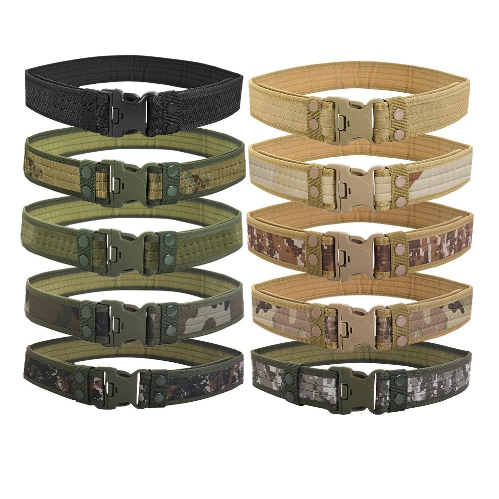 Factory customized Outdoor Heavy Duty custom Waist Adjustable Tactical Belt with Quick-Release Plastic Buckle Men Canvas belt