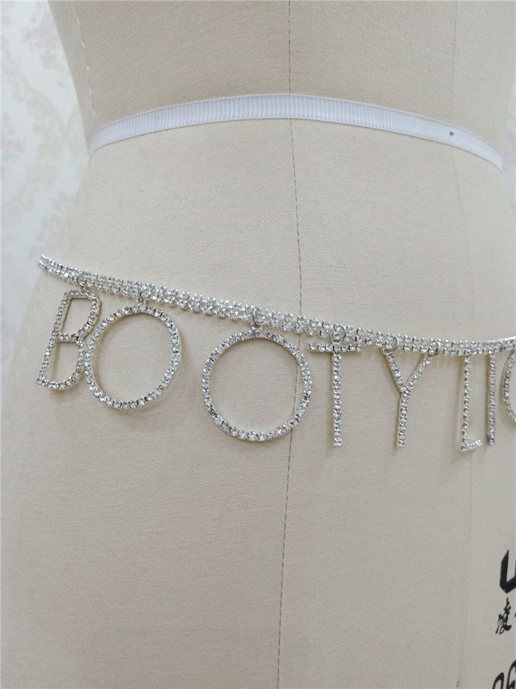 2020 summer body jewelry waist chain women custom diamond letter waist chain