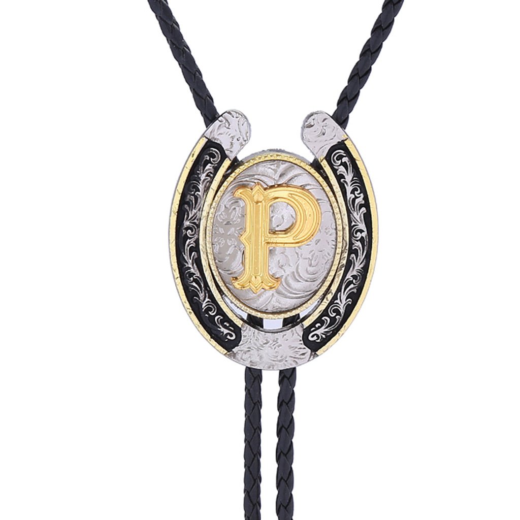 2024 hot sale Western Cowboy antique silver and gold plating hand braided Leather Bolo Tie Necktie for suit
