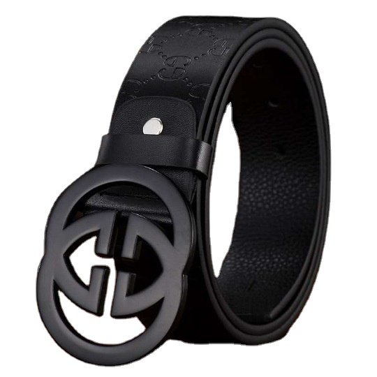 Spot on sale Luxury Men's Genuine Cow Hide Leather Designer Belt with Gold Alloy Buckle Business Dress & Jeans Accessory