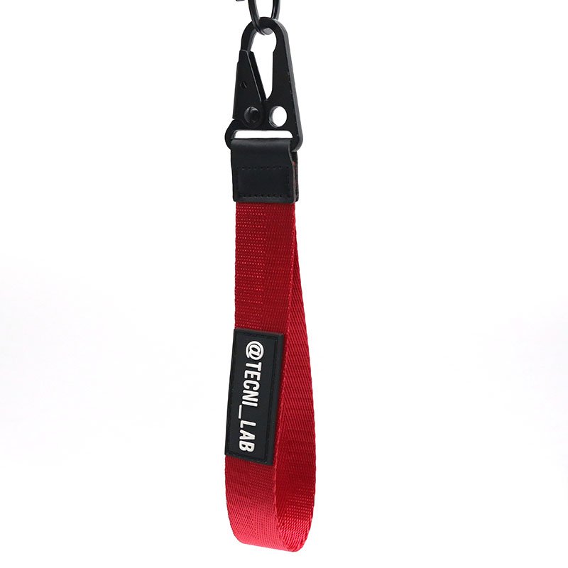 Custom Resin PVC Label Sewn Nylon Webbing Motorcycle JDM Luxury Souvenir Wristlet Keychain