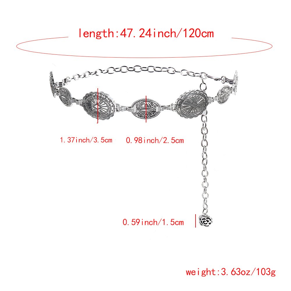European American Ladies Chain Belts Exquisite Fashion with Thin Waist and Skirt Dress Metal High-End Dress waist cinching
