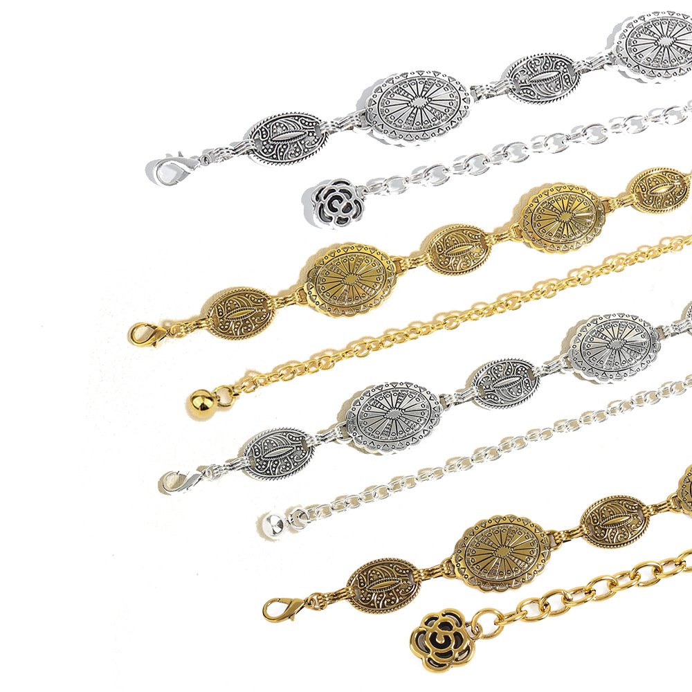 European American Ladies Chain Belts Exquisite Fashion with Thin Waist and Skirt Dress Metal High-End Dress waist cinching