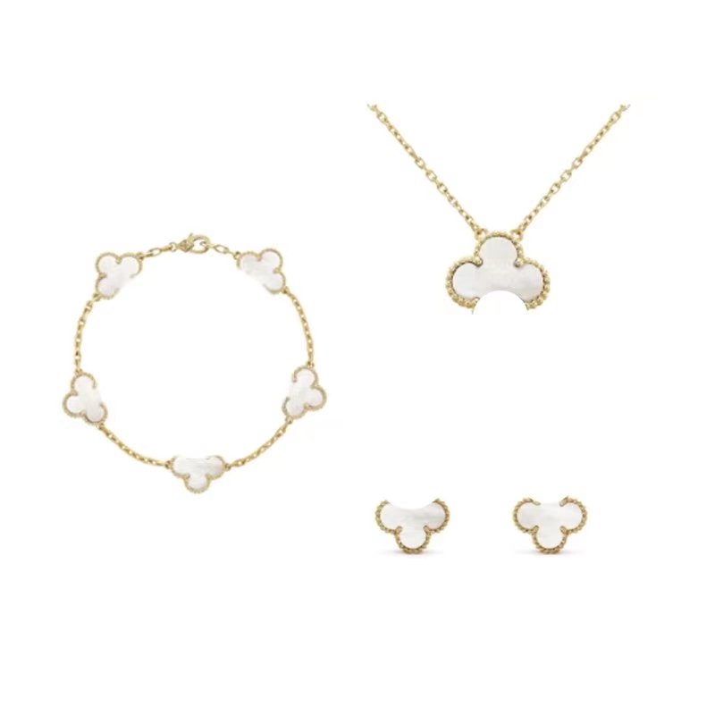 High quality factory 1:1 clover necklace fashion classic mother of pearl agate necklace wholesale women's jewelry