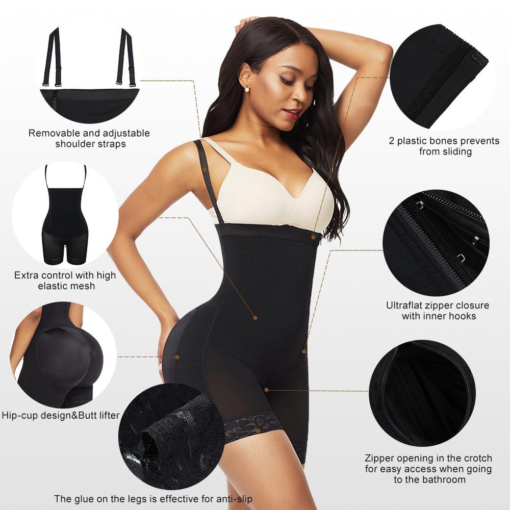 HEXIN Better Plus Size Body Shaper Open Crotch Shapewear Abdominal Tummy Control Shapewear For Women