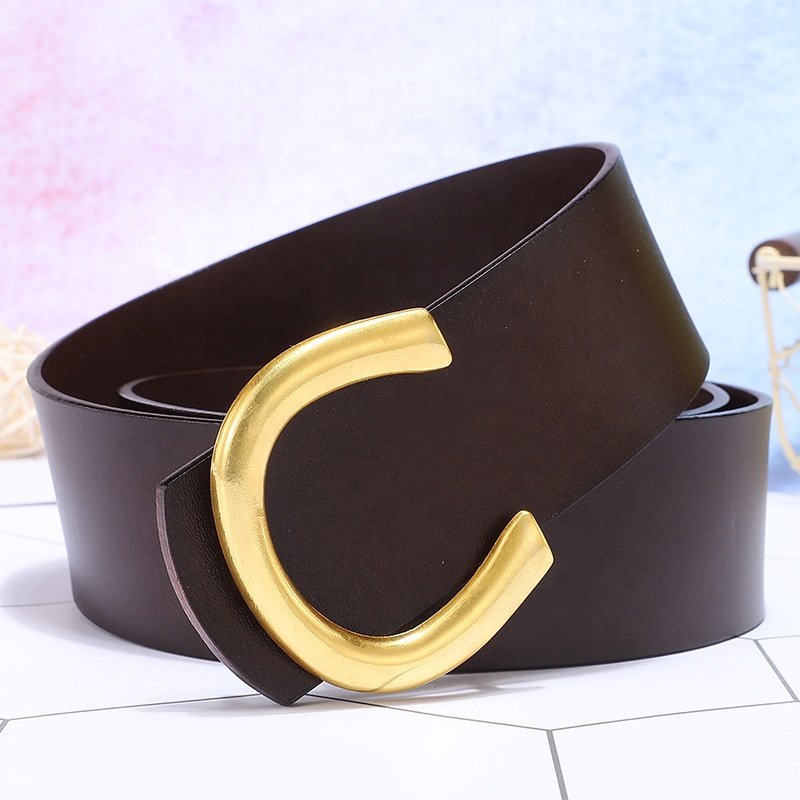 Women's Fashion Wide Belt Genuine Leather Material Skirt Windbreaker Jacket Decorative Belt