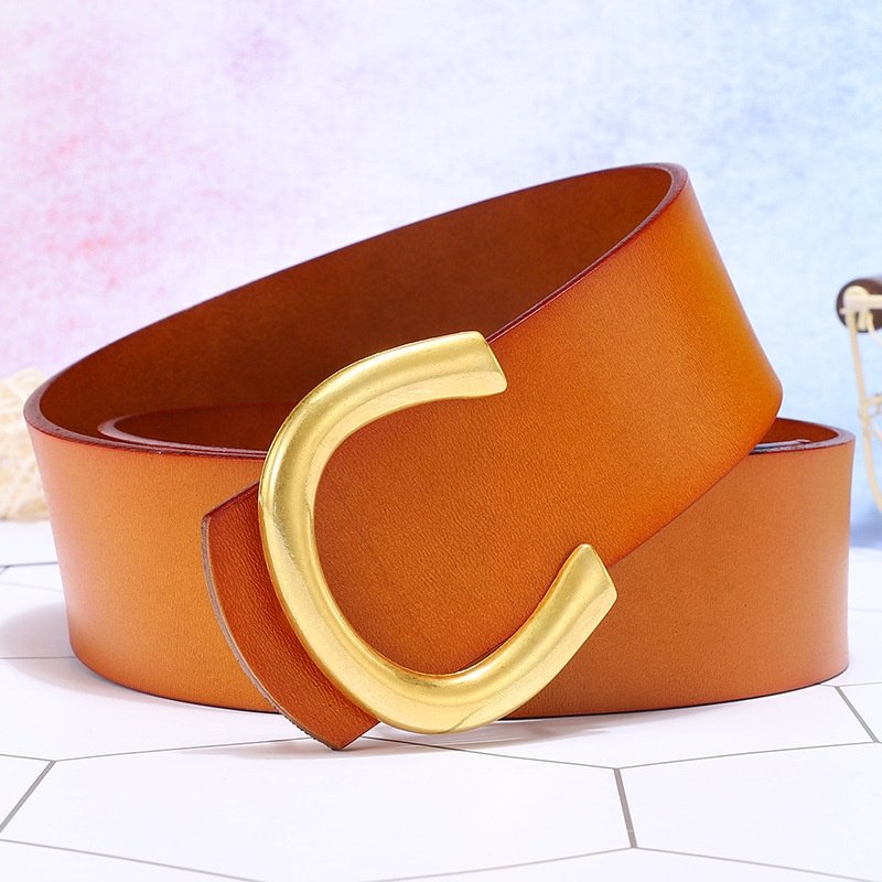 Women's Fashion Wide Belt Genuine Leather Material Skirt Windbreaker Jacket Decorative Belt