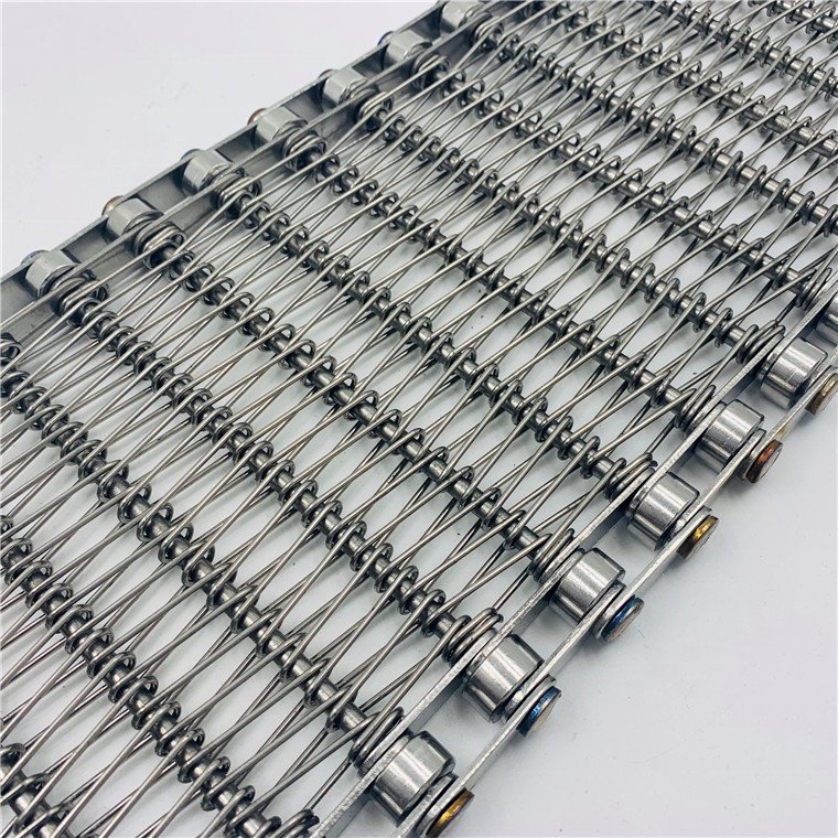 Stainless steel wire mesh rod conveyor belt metal ladder track conveyor belt for bakeries