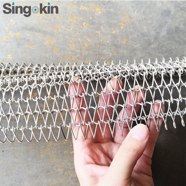 Stainless steel wire mesh rod conveyor belt metal ladder track conveyor belt for bakeries