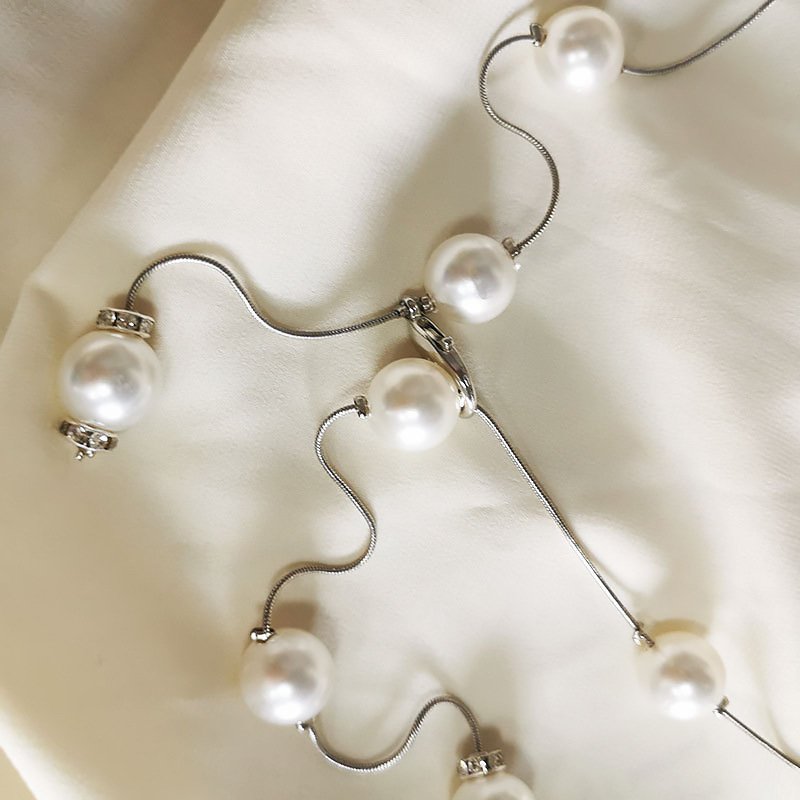 Fashion Silver Gold Color Thin Chain Pearl Women Belly Waist Chains Women Belt Chain