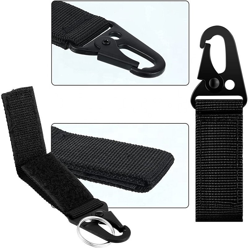 Tactical Nylon Keychain Belt Multi-Functional Nylon Webbing Key Chain Multi-Purpose Clip Buckle Standard Key Ring Holder