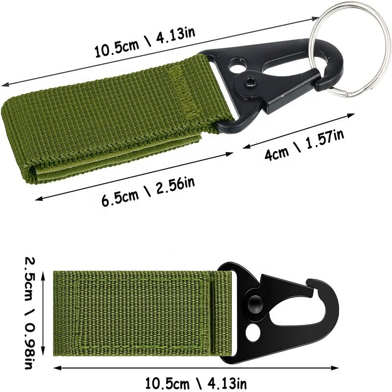 Tactical Nylon Keychain Belt Multi-Functional Nylon Webbing Key Chain Multi-Purpose Clip Buckle Standard Key Ring Holder