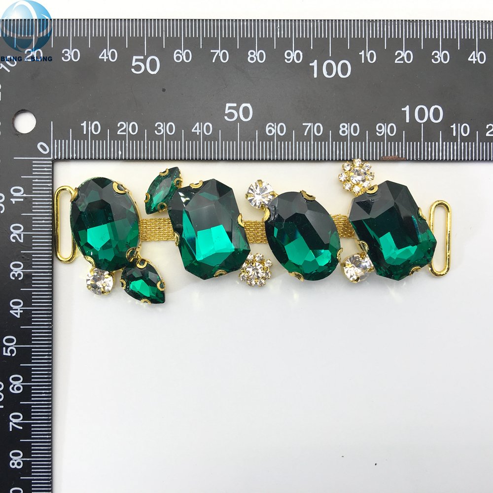 Square Big Crystal Royal Blue Chains Diamante Bikini Connectors For Beachwear Jewel Accessories