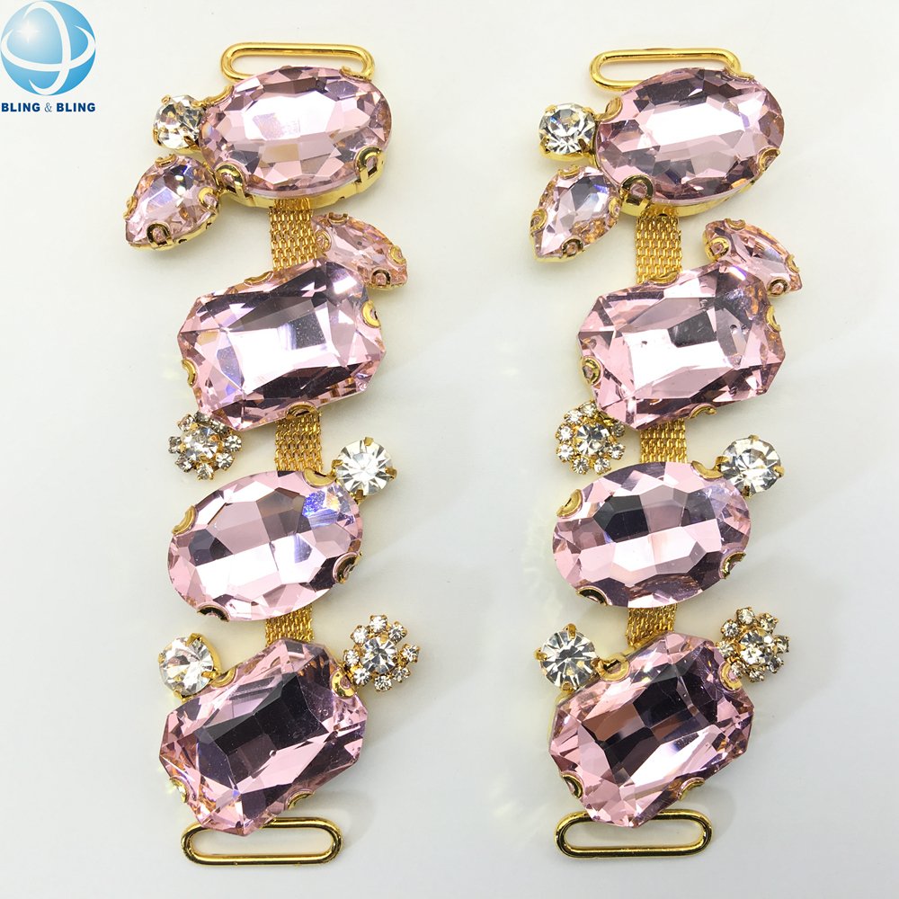 Square Big Crystal Royal Blue Chains Diamante Bikini Connectors For Beachwear Jewel Accessories