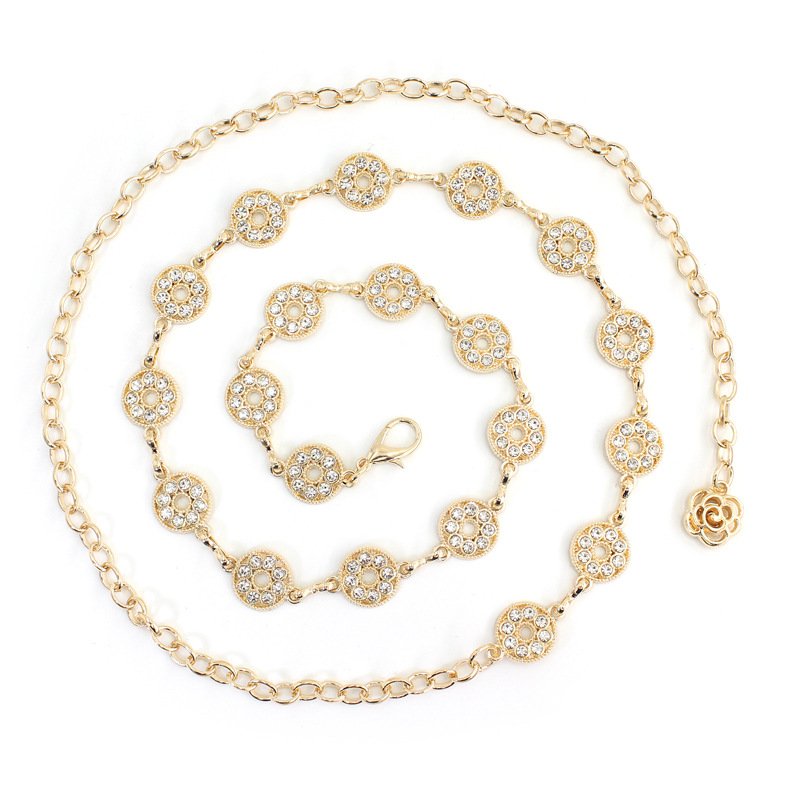 Spring Summer Hook Adjustable Waist Chain Women's Fashion Metal String With Dresses Sweater Decorative Waist Closure Chain