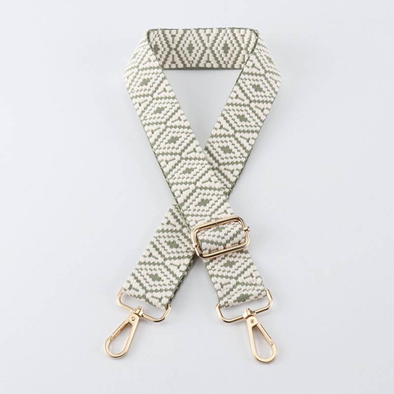 New diagonal Jacquard Bag with wide Shoulder Strap with Embroidery vintage striped bag and plain long shoulder strap