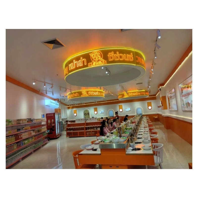 Rotary buffet transmission belt sushi conveyor belt system for restaurant
