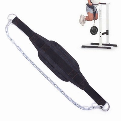 High quality Weight lifting Dipping training Belt with Chain Neoprene Gym Fitness workout Double Support Brace Hooks