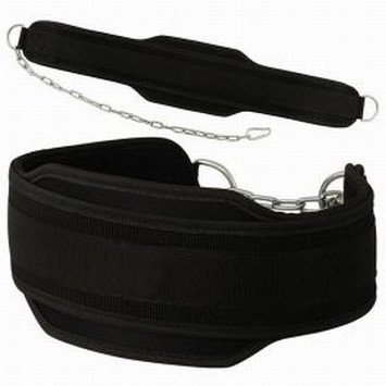 High quality Weight lifting Dipping training Belt with Chain Neoprene Gym Fitness workout Double Support Brace Hooks