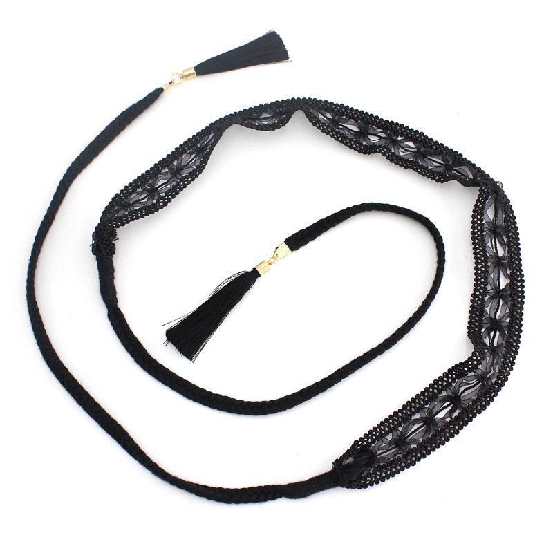 Women's Elastic Textile Belt Energy Elastic Belt Women's Fashion Vintage Wide Waist Belt Elastic