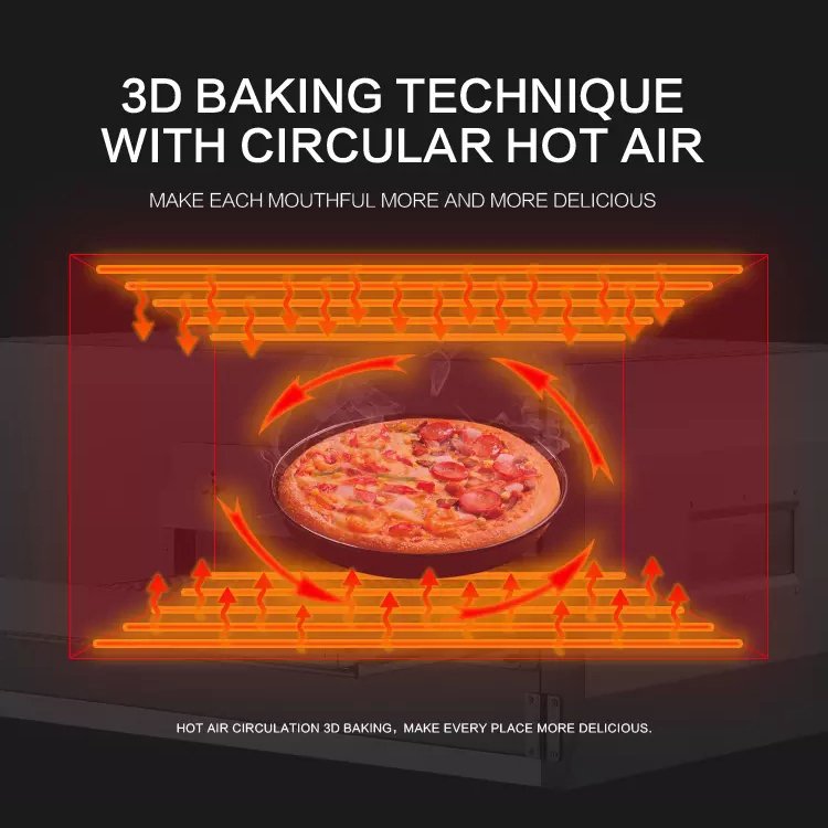 Gas Heating Chain Belt Baking Oven Commercial Hot Air Convection Gas Conveyor Pizza Oven For Fast Food Restaurant