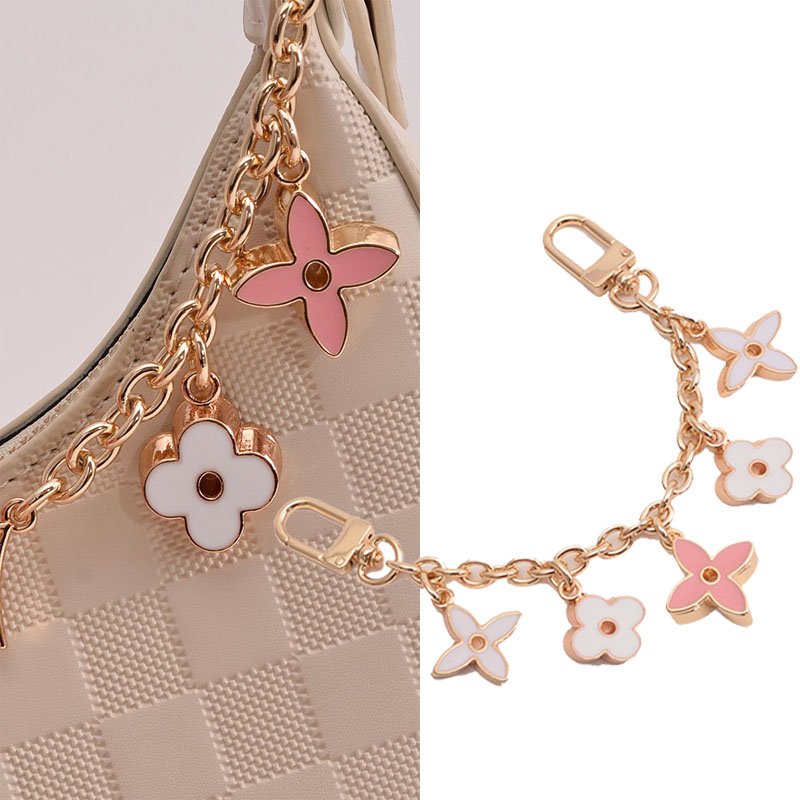 RW Luxury Pink Black Designer Key Chain Bag Charm Chain Accessories Purse Handle Replacement for Women Shoulder Handbag Decor