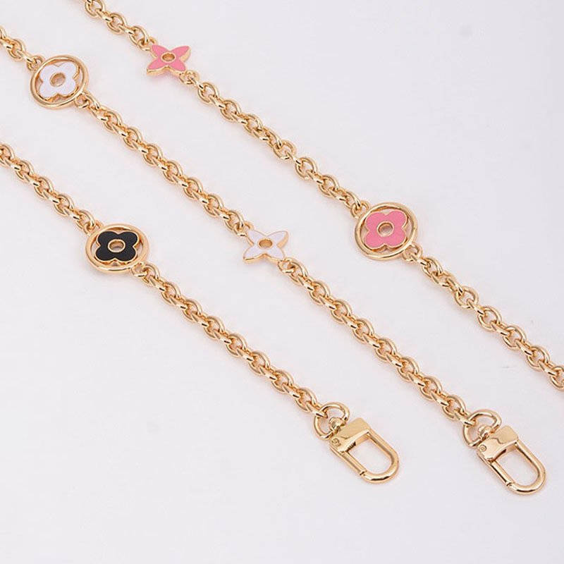RW Luxury Pink Black Designer Key Chain Bag Charm Chain Accessories Purse Handle Replacement for Women Shoulder Handbag Decor