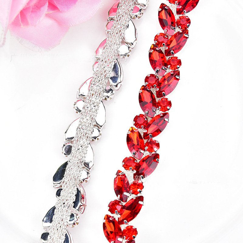 Wholesale Crystal Rhinestone Chain Trimming Bridal Sash Rhinestone Trim Applique Wedding Belt Garment Accessories RC70502